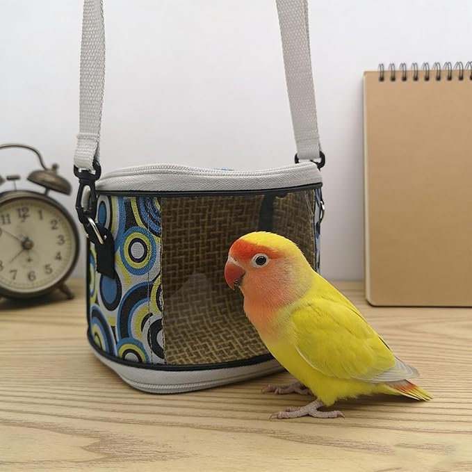 Lovebirds Carrying Bag - Clear Window Pouch, Parrot Travel Tote, Trainer Volunteer Gear, Animal Lover Accessory | Lightweight Lovebirds Carrying Bag with Transparent Window for Outdoor Short Trips