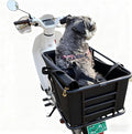Bike Dog Carrier Rear Mount – Steel Pet Bicycle Basket with Padded Liner, Safety Tether & Strap Kit – Universal Rear Rack Dog Seat for Small Dogs/Cats