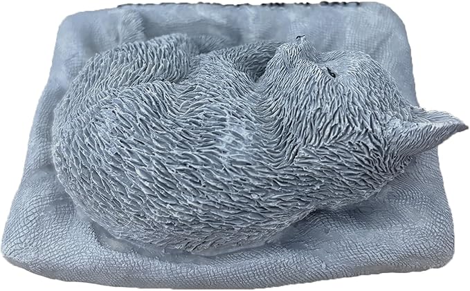 Cat Memorial Stones Grave Markers Outdoor Tribute Statue-Pet Cat Memorial Figurine Sympathy Gifts Garden Stone (Sleeping Angel cat)