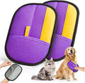 2026 Thickened Electrostatic Pet Hair Removal Gloves (2 Pcs) - Reusable Strong Grooming Gloves for Cats & Dogs, Hair Remover Gloves for Couch, Furniture, Carpet, Car Seats & Clothing Purple