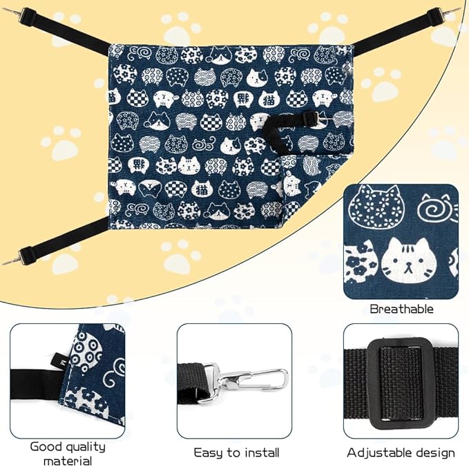 Cat Hammock & Cage - Indoor Cat & Ferret Enclosure with Dog & Chinchilla Hammock Accessories