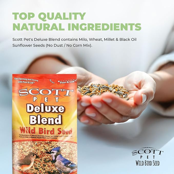 Scott Pet Wild Bird Seed, Nut & Cherry Mix, 9 lbs Bag, Feed, Great for All Feeder Types, Food for Outside Wild Birds