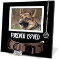 MYPAWLETS Pet Collar Memorial Frame with Pawprint Charm,Dog Memorial Gifts,Loss of Dogs Sympathy Gift,Remembrance Picture Frame for Cat & Dog Collars-L Black