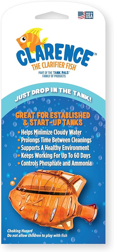 Aquarium Water Clarifier | Clear Cloudy Fish Tank Water Treatment, Safe for Freshwater & Saltwater Fish and Plants - Orange, 6 Pack