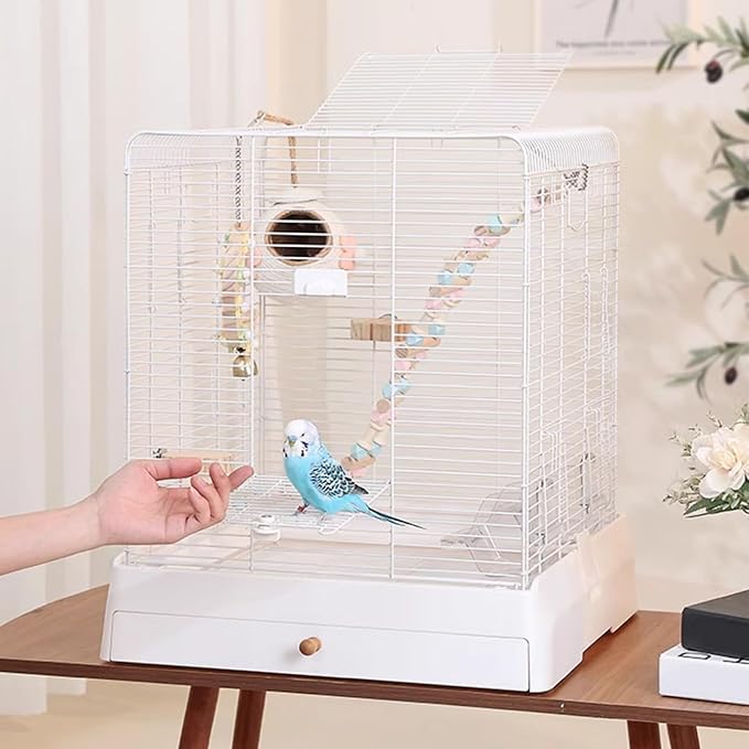 Bird Cage, Parakeet Cages, for Small and Medium-Sized Parrots Such as Budgies, Munias, Peonies, Pearls, Cockatiels, etc(Pink)