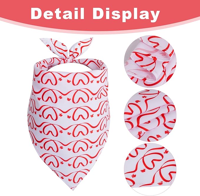 3 Pcs Valentine's Day Pet Costume Set Cat Bandna Hat and Sunglasses for Small Medium Dogs Party Outfits (Pink)