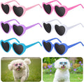 6 Pcs Pet Heart Sunglasses Summer Cute Pet Dog Sunglasses Retro Small Cat Glasses Photos Props Dolls Glasses Puppy Party Decor for Small Dogs Cat Accessories(Pastel Colors Set)