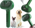 Cat/Dog Deshedding Brush with Water Spray and Steamer - Grooming Tool for Shedding Hair Removal (Christmas Green)