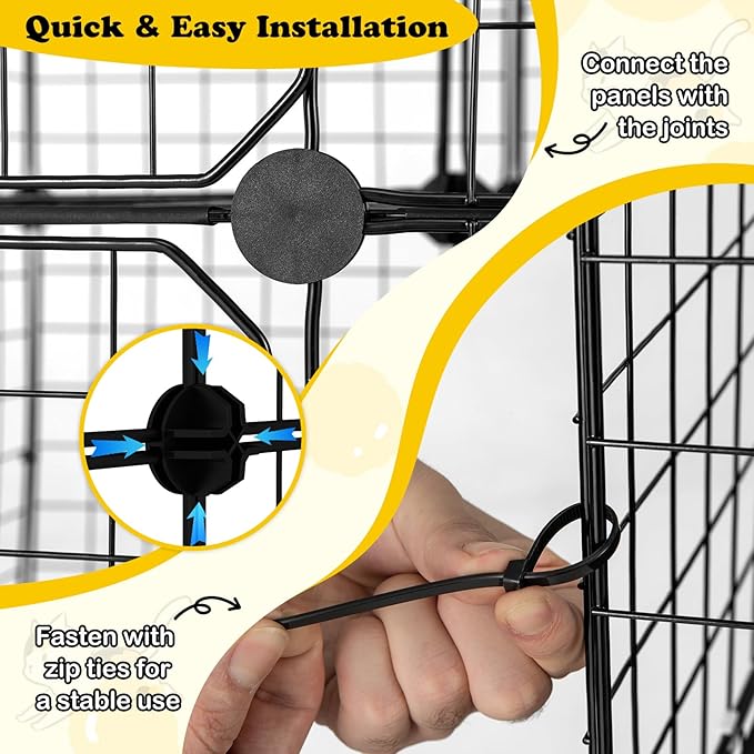 PETSITE 3-Tier Cat Cages Indoor, Metal Wire Cat Enclosure with Extra Large Hammock, 2 Ladders, and 4 Lockable Doors, Detachable Indoor Cat Catio Kennel for 1-3 Cats Kitten, Anti-toppling Kits Included