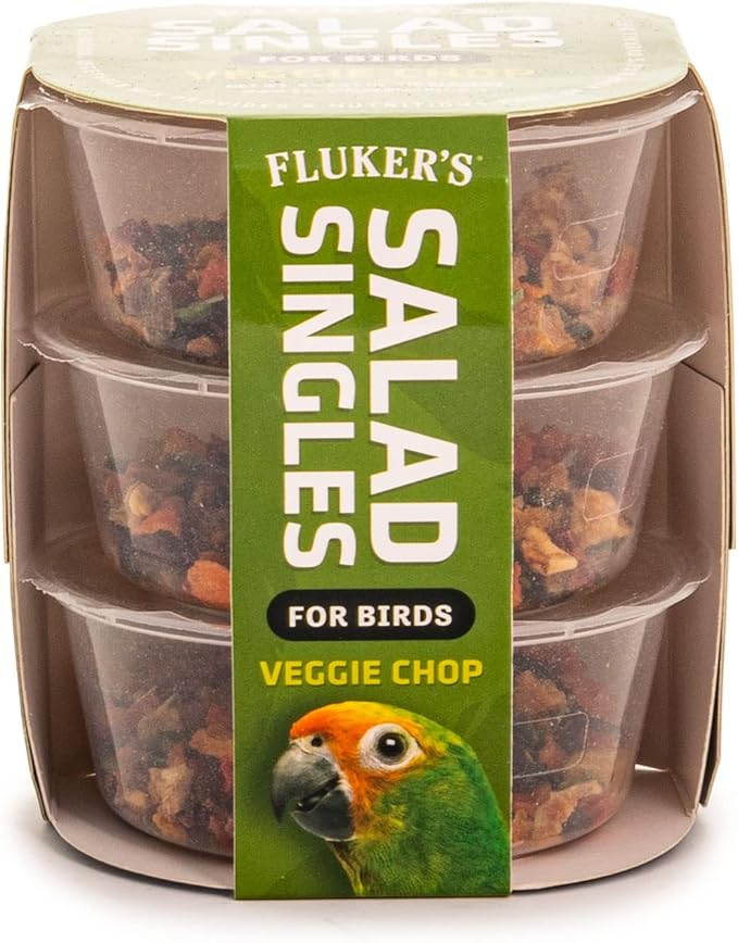 Fluker's Salad Singles All Natural Veggie Mix, Just Add Water, Great for Parakeets, Cockatiels, Conures, and Parrots, and Other Birds, 3-Pack