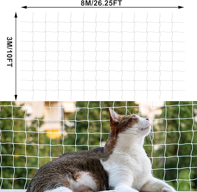 Cat Balcony Net 10x26ft Anti-Fall Fence Net Dog Fence Nets,Small Patio for Apartment Balcony Protection for Balcony Window Stairs Netting