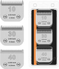 3PACK Dog Grooming Clipper Replacement Blades Compatible with Andis Pet Clipper/Oster A5/Wahl KM Series Dog Clipper,Ceramic Blade & Stainless Steel Blade (10#+30#+40#)