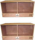 Rugged Ranch 2-Pack Duplex 24"x12"x12" Dual-Compartment Hen Nest Cubbies for 4 to 8 Hens - Wooden Chicken Coop Accessories for Interior Use, Furniture-Grade Wood, Easy Assembly