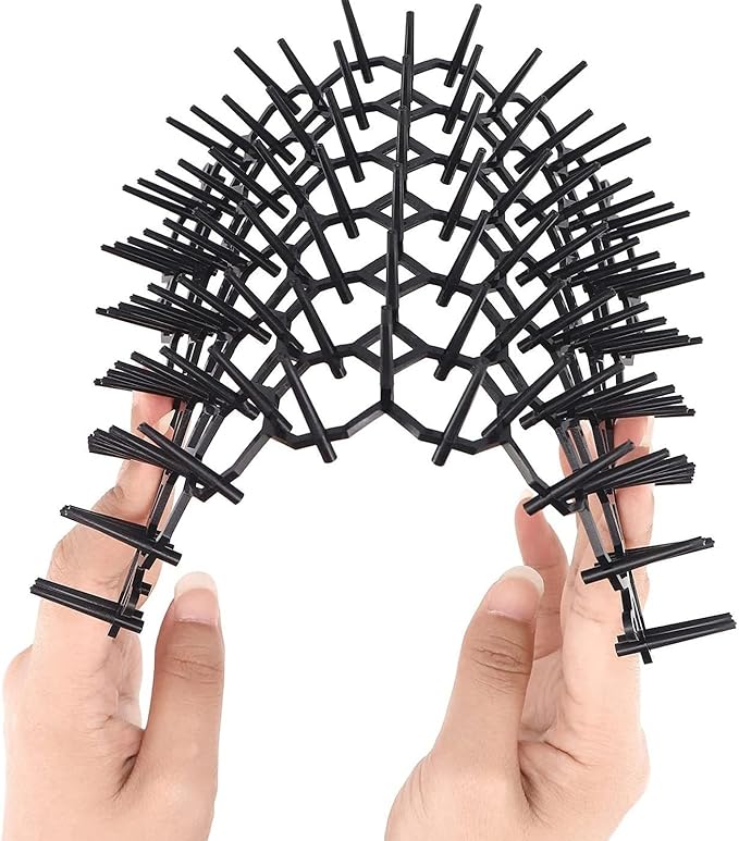 12Pcs Cat Deterrent Mat, Anti Cat Dog Network with Plastic Spikes, Indoor Outdoor Training Mat for Keeping Away Cats Dogs, Protecting Plants Furniture and Cars, PP Materi