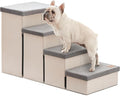 Love's cabin Dog Stairs for Small Medium or Large Dogs with Storage and Adjustable Steps, Foldable Cat Steps for Bed or Couch, 4-Step Gray Folding Ramp with Zip up to 200 lbs, Light Grey