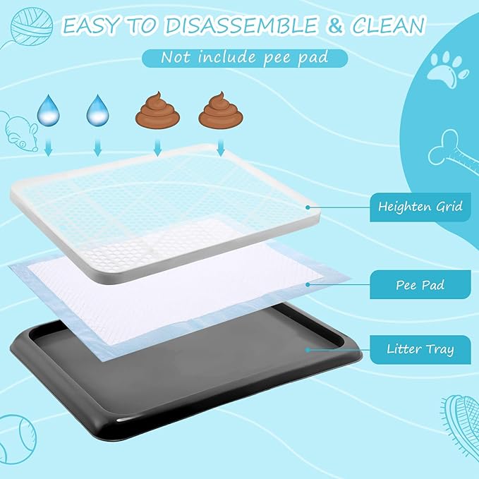 Mifoci Dog Pee Pad Holder Potty Tray Portable Dog Litter Box Toilet Training for Indoor Outdoor Small Medium Large Pet Puppy (1 Pcs)