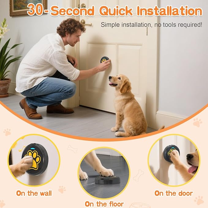 ChunHee Dog Bells to Go Outside - Bell for Dogs to Ring to Go Potty | Durable Chew-Resistant Design | 5 Adjustable Volume & 28 Custom Ringtones | Dog Bells to Go Outside Without Barking