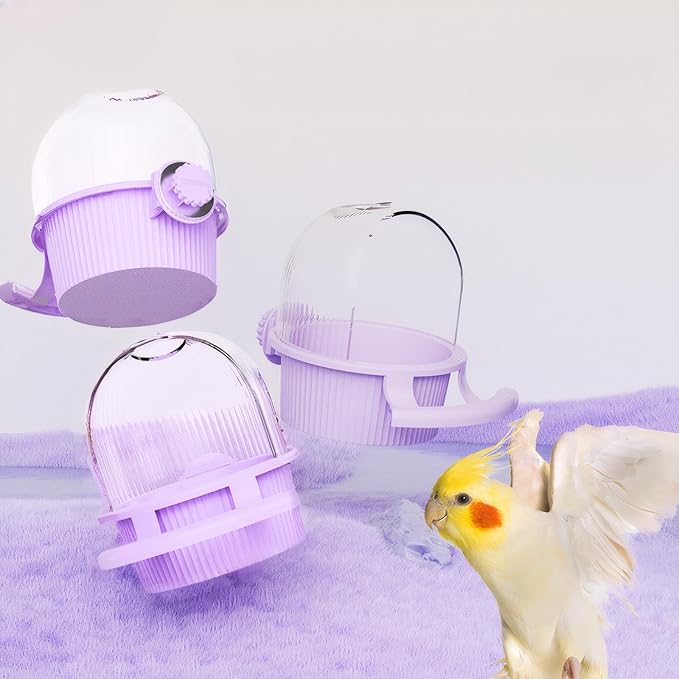 Bird Feeder for Cage – No Mess Feeder & Water Dispenser, Easy to Install and Clean, Semi-Enclosed Design Prevents Splashing