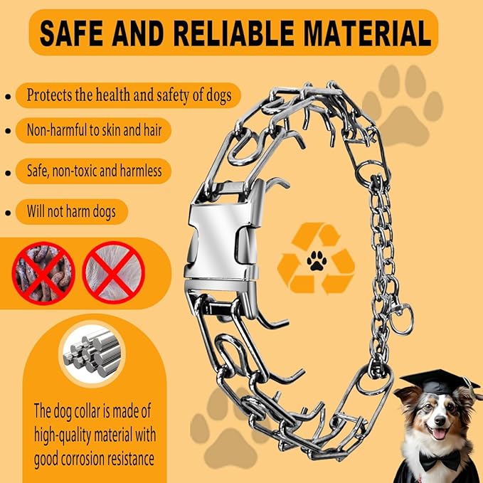 Quick Release Dog Collar, Metal Leash Collar for Small Dogs, Medium Dogs, Large Dogs (S (14-17" Neck))