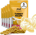 iPaw 5 Stock-Up Combo Turkey Dog Treats, All Natural Human Grade Dog Treat, Suitable for Training chew, US Sourced Raw Material, Hypoallergenic, Rawhide Alternative, Braided Stick (Pumpkin)
