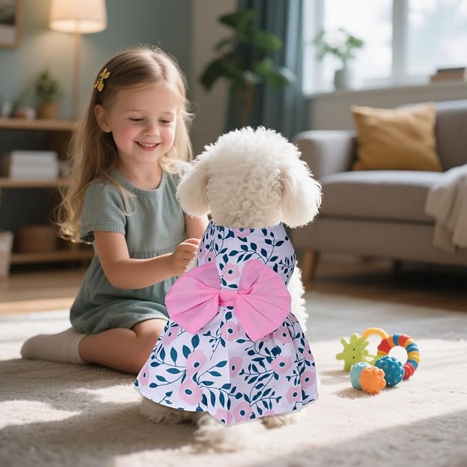choyaxo Floral Dog Dress Cute Dog Skirt Pet Dress Summer Pet Clothes for Puppy Small Cats