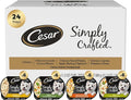 Cesar Simply Crafted Adult Wet Dog Food Toppers for Dry Food, Variety Pack, 1.3 oz Tubs, 24 Count