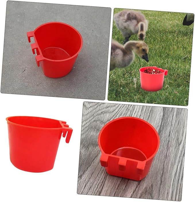 Beaupretty 20pcs Bird Cage Cups and Pet Feeder Bowls Plastic Small Feeding Watering Supplies for Birds, Pigeons, and Poultry Hanging Seed Feeders for Cage Use