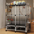 Large Parrot Cage with Acrylic Doors, 4 Casters, Perch & Feeder, Detachable Drawer, Ideal for Cockatiels, Budgies, Conures, Indoor/Outdoor Use – Spacious White Birdcage (Black, 72 * 36 * 106cm)