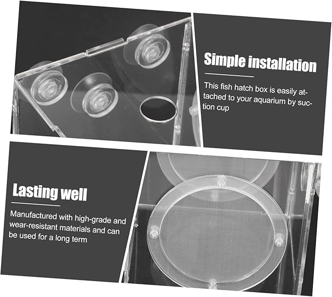 Fish Breeder Isolation Box Transparent Acrylic Hatching Tank for Fish Fry and Breeding Environment for Aquariums