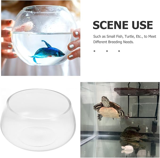 Thickened Round Glass Turtle Tank Mini Aquarium Fish Bowl for Home Desktop Micro Landscape Aquatic Plants Vase
