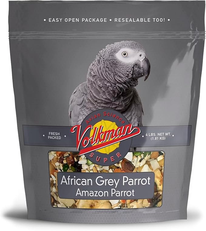 Volkman Avian Science Super African Grey Parrots Bird Food for 4 Lb- 2pack