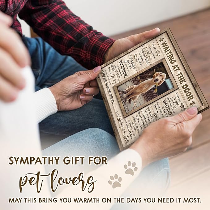 Dog Memorial Wooden Frame - Pet Photo Frame 8''x10'' with Meaningful Quote, in Loving Memory of Pup - Dog Loss Bereavement Keepsake, Wall Hanging, Table Decor - Sympathy Gifts for Pet Lover