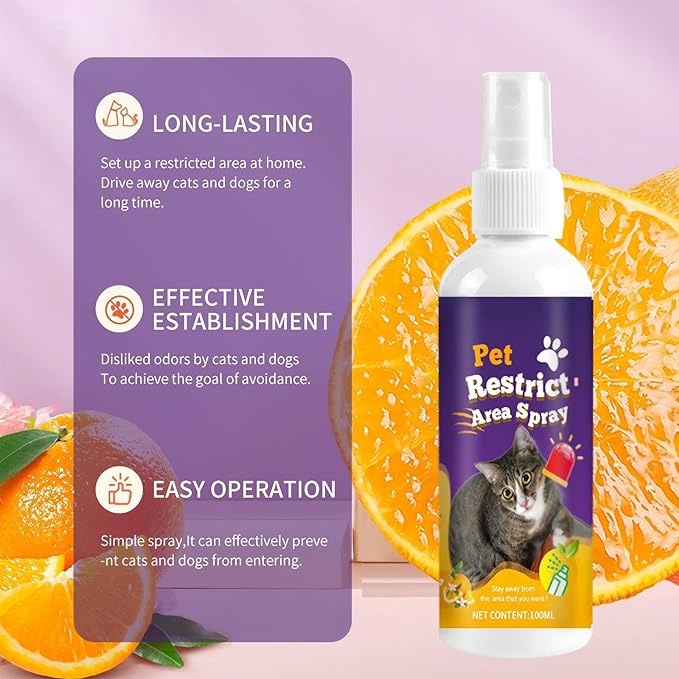 JoanofArc Cat Repellent Spray, Anti-Chew Bitter for Dog Behavior Training Aid Spray, Natural Ingredients no Chew Spray for Dogs, Anti Marking, Furniture Protection, Pet Training Spray, 100 ML
