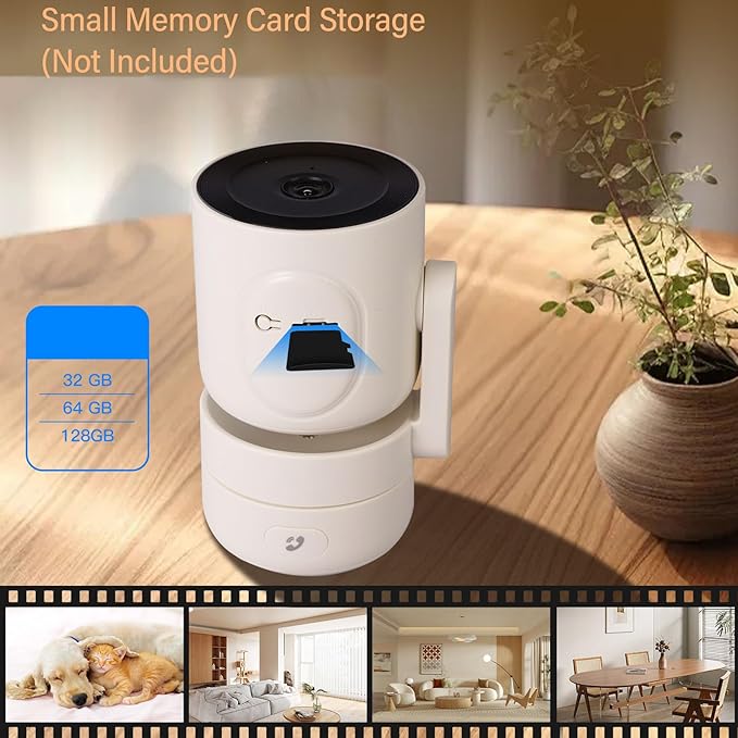 Walfront 2.4G WiFi Security Camera Indoor Baby/Elder/Dog/Pet Camera Smart Home Surveillance 360 Degree Rotation Private Mode Triggering Alarm