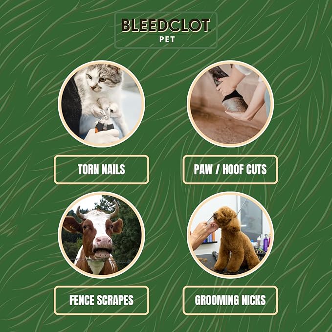 FirstAid Blood Clotting Powder | Stop Bleeding on All Animals Guaranteed | Minor Cuts to Arterial Bleeding | from Makers of BleedStop | Veterinarian + Household Use (1 Pouch, 5 oz)