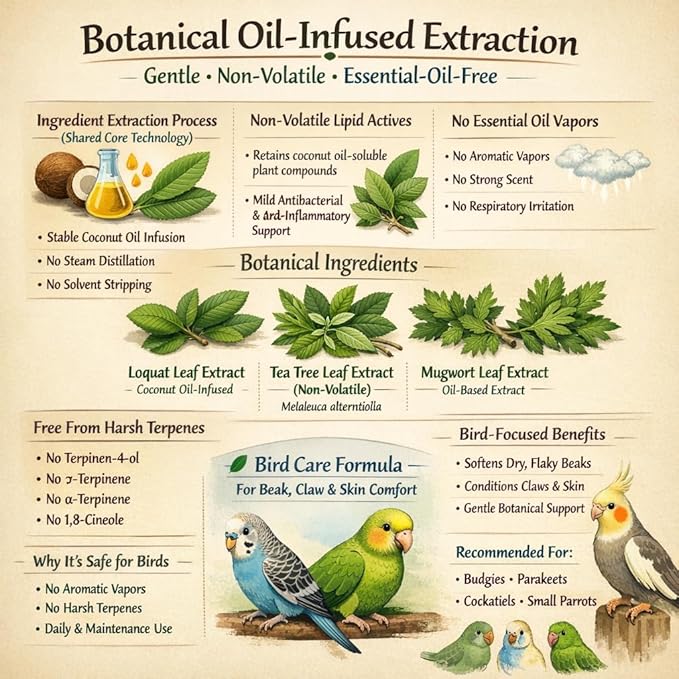 RONDURE Bird Beak Oil & Feet Repair Ointment – Soothing Care for Cracked Beaks, Rough Claws & Dry Skin, Ideal for Parrots, Budgies & Cockatiels