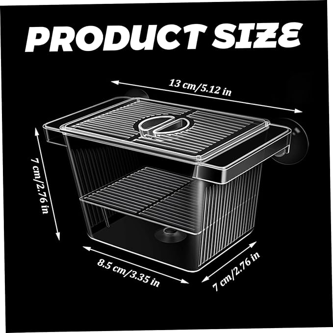 Fish Breeding Box, Transparent Insulation Breeder Box for Fish Tank, 5x3x3 Detachable Plastic Small Tank for Babies, Shrimp, Clown and Guppy