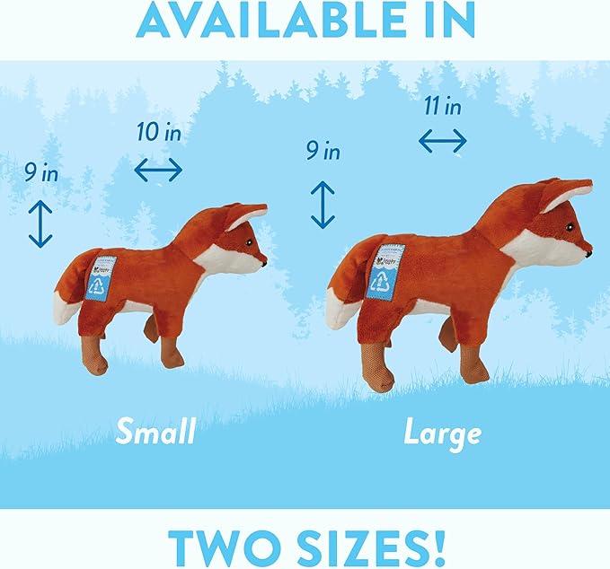 Spunky pup Clean Earth Plush Fox | Made from 100% Recycled Water Bottles | Small, Brown, (7260)