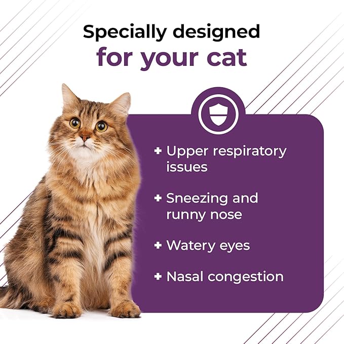 VetriScience Ultimate Strength Lysine Immunity Health Powder for Cats & Kittens, Supplement for Allergy & Nasal Support, Sneezing, Runny Nose & Watery Eyes, Chicken & Cheese Flavor, 60 Count -New Look