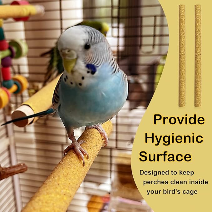 S&X Small Bird Perch Covers, Sand Perch Covers Sandpaper for Budgies, Canaries, Parakeets, Lovebirds and Other Small Birds, 6-Pack