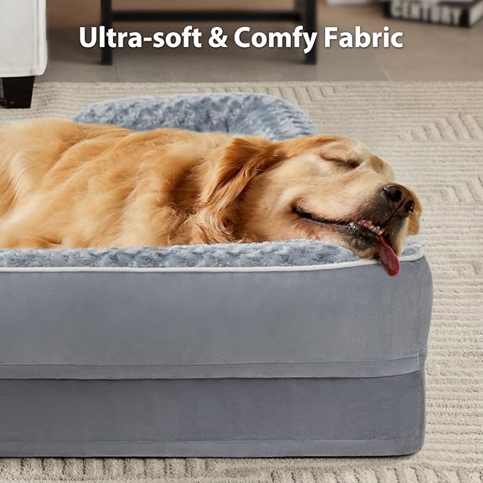 WNPETHOME Dog Beds for Large Sized Dogs, Washable Orthopedic Dog Couch Sofa Bed with Waterproof Lining & Non-Skid Bottom for Pet Sleeping