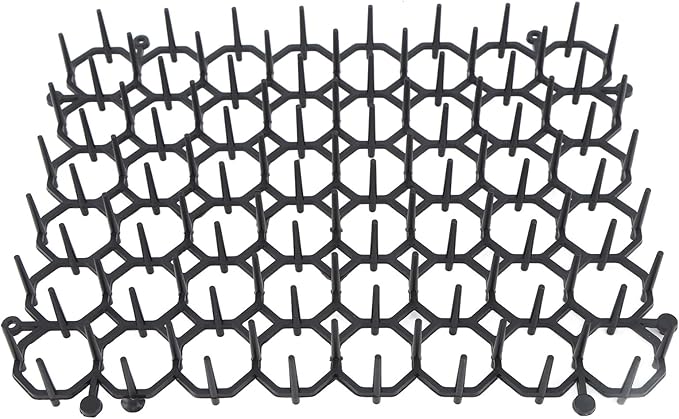 12Pcs Cat Deterrent Mat, Anti Cat Dog Network with Plastic Spikes, Indoor Outdoor Training Mat for Keeping Away Cats Dogs, Protecting Plants Furniture and Cars