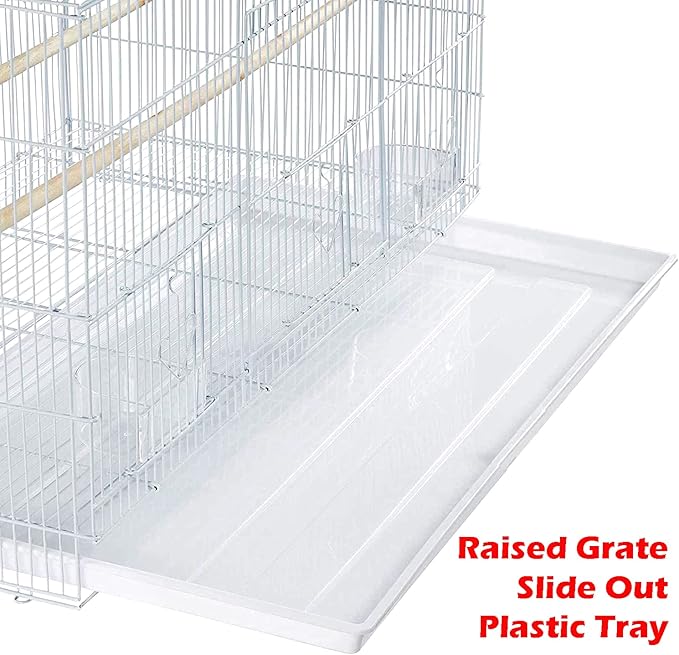 36" Extra Large Multiple Flight Bird Aviaries Budgie Canaries Finches Lovebirds Budgies Breeding Breeder Cage (36", White)