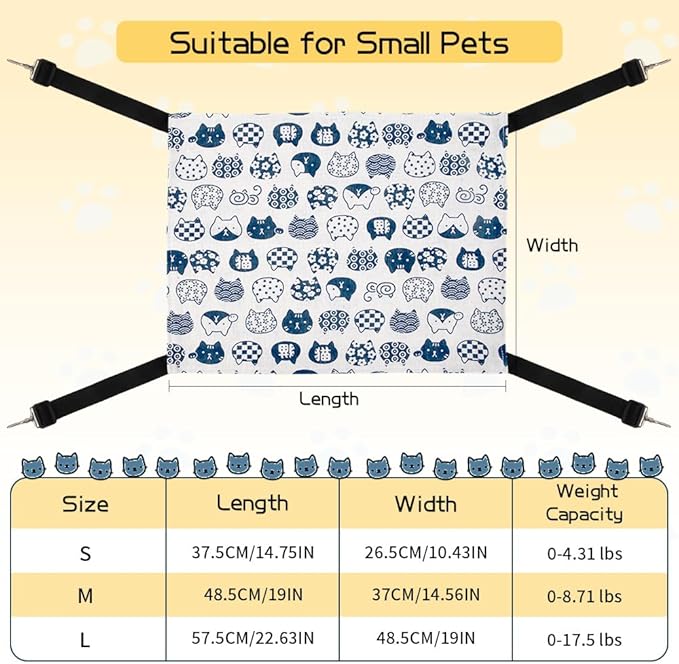 Ferret Cage Kitten Bed Hammock - Guinea Pig, Rat, Chinchilla, Hamster, Cat & Rabbit Cage Accessories