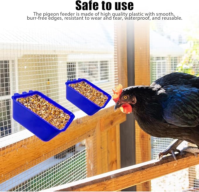 20 Pcs Chicken Coop Feeder Water Cup,16 oz Cage Cups Chicken Feeder Waterer, Cage Cups Birds Hanging Feeders, Chicken Feeder Water Bowl for Parakeet Poultry Pigeon Bunny Wire Cage (Blue, 16oz)