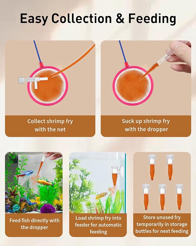 Pawfly Brine Shrimp Hatchery Kit, Shrimp Egg Incubator, Brine Shrimps Hatching Set, Artemia Hatchery with Air Pump, Live Brine Shrimps Net, Automatic Feeders & More