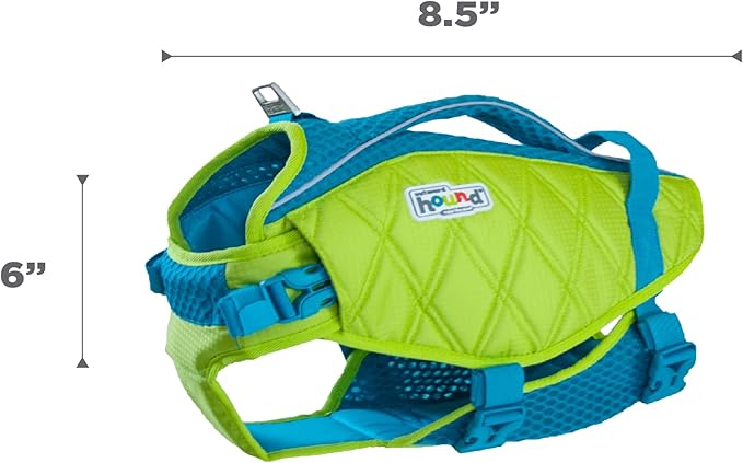Outward Hound Standley Sport Dog Life Jacket, High-Performance Ripstop Dog Life Vest for Swimming, Boating, and Water Safety, XS, Green