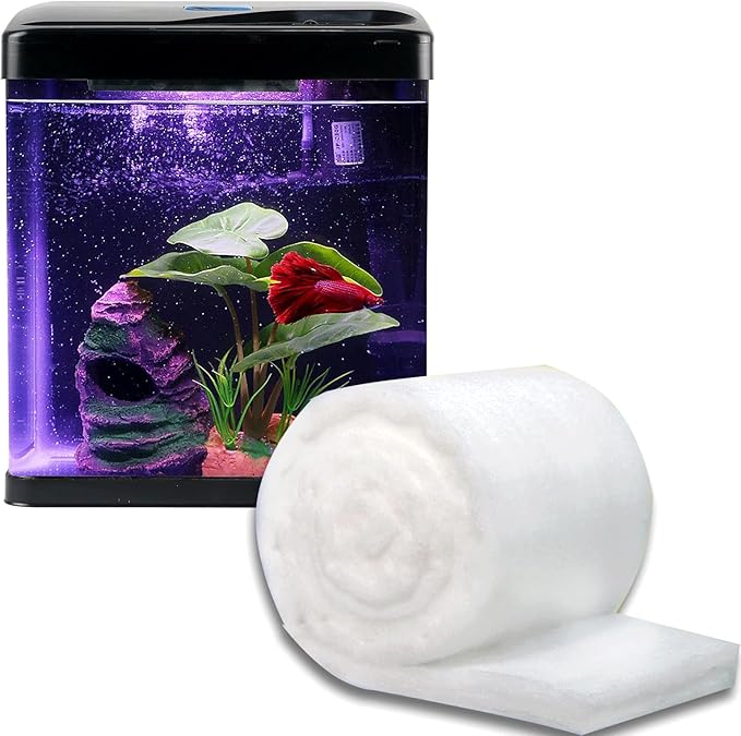The 2 Gallon Betta Fish Tank Starter kit Comes with White Cotton and is Replaced Every 2-3 Days to Ensure Good Water Quality for Fighting Fish, Shrimp, Guppy Jellyfish