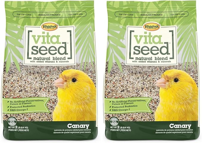 Higgins 2 Pack of Vita Seed Natural Blend Canary Food, 2 Pounds Each