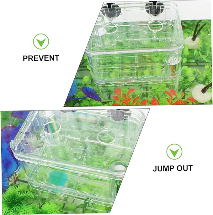 Happyyami 2pcs Fish Breeding Tank Divider Acrylic Fish Box Breeding Tank for Guppies and Goldfish
